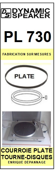 DYNAMIC SPEAKER<br> PL730 Courroie (flat belt) Tourne-disques<small> 2015-09</small>