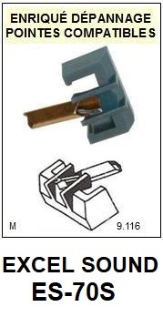 EXCEL SOUND-ES70S ES-70S-POINTES-DE-LECTURE-DIAMANTS-SAPHIRS-COMPATIBLES