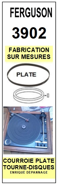 FERGUSON 3902  <br>Courroie d\'entrainement pour tourne-disques (flat belt)<small> 2015-12</small>