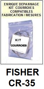 FISHER CR35 CR-35 <BR>kit 2 courroies pour platine k7 (<b>set belts</b>)<small> 2017 OCTOBRE</small>