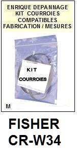 FISHER<br> CRW34 CR-W34 kit 4 courroies (set belts) pour platine K7 <br><small>a 2015-07</small>