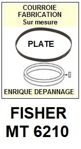 FISHER MT6210  <br>Courroie plate d'entrainement tourne-disques (<b>flat belt</b>)<small> 2017 SEPTEMBRE</small>