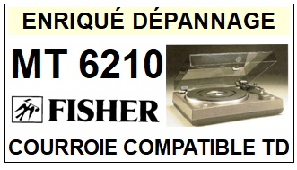 FISHER MT6210  <br>Courroie plate d'entrainement tourne-disques (<b>flat belt</b>)<small> 2017 SEPTEMBRE</small>