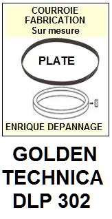 GOLDEN TECHNICA DLP302  <br>Courroie plate d\'entrainement tourne-disques (<b>flat belt</b>)<small> 2017 JUIN</small>