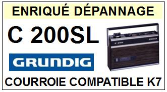 GRUNDIG<BR> C200SL  courroie (square belt) pour platine K7 <br><SMALL> 2015-08</small>