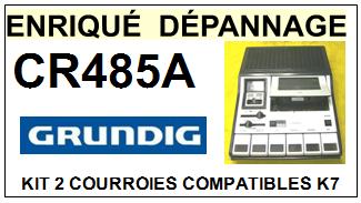 GRUNDIG<br> CR485A kit 2 courroies (set belts) pour platine K7 <br><small>a 2015-02</small>