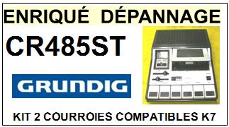 GRUNDIG<br> CR485ST  kit 2 courroies (set belts) pour platine K7 <br><small> 2015-02</small>