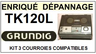 GRUNDIG TK120L  kit 3 Courroies Compatibles Magntophone