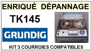 GRUNDIG TK145  <br>kit 3 courroies pour magntophone (<b>set belts</b>)<small> 2016-01</small>