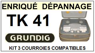 GRUNDIG TK41 TK-41 kit 3 Courroies Magntophone <small>13-09</small>