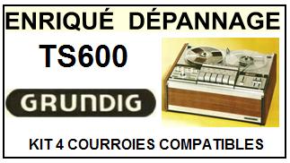 GRUNDIG TS600  kit 4 Courroies Magntophone <BR><small>a 2014-03</small>