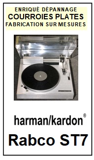 HARMAN KARDON Rabco ST7  <br>Courroie plate d\'entrainement tourne-disques (<b>flat belt</b>)<small> 2016-09</small>