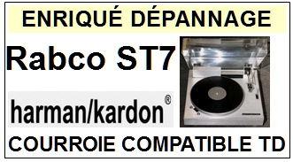 HARMAN KARDON Rabco ST7  <br>Courroie plate d\'entrainement tourne-disques (<b>flat belt</b>)<small> 2016-09</small>