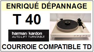 HARMAN KARDON T40   <br>Courroie plate d'entrainement tourne-disques (<b>flat belt</b>)<small> fevrier-2017</small>
