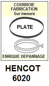 HENCOT 6020  <br>Courroie plate d'entrainement tourne-disques (<b>flat belt</b>)<small> fevrier-2017</small>