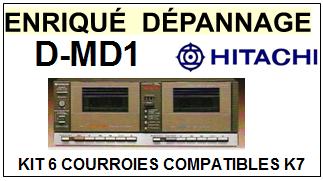 HITACHI DMD1 D-MD1 <BR>kit 6 courroies pour platine k7 (set belts)<small> 2015-11</small>