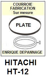 HITACHI HT12 HT-12 <br>Courroie plate d'entrainement tourne-disques (<b>flat belt</b>)<small> 2017-01</small>
