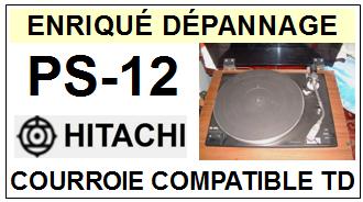 HITACHI PS12 PS-12 <br>courroie plate d\'entrainement tourne-disques (<b>flat belt</b>)<small> 2016-01</small>