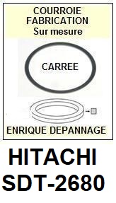 HITACHI SDT2680 SDT-2680 <br>courroie  pour platine K7 (<B>square belt</B>)<SMALL> 2017 DECEMBRE</small>