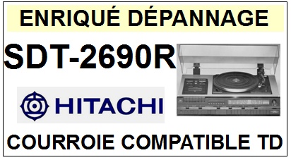 HITACHI SDT2690R  <br>Courroie plate d\'entrainement tourne-disques (<b>flat belt</b>)<small> 2016-05</small>