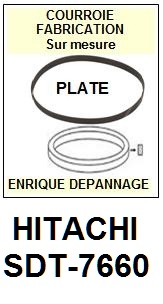 HITACHI SDT7660 SDT-7660 <br>Courroie plate d'entrainement tourne-disques (<b>flat belt</b>)<small> AVRIL 2017</small>