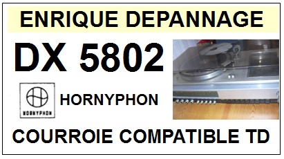 HORNYPHON DX5802  <BR>courroie d'entrainement tourne-disques (<b>square belt</b>)<small> 2016-05</small>