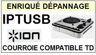 ION IPTUSB  <br>Courroie plate d'entrainement tourne-disques (<b>flat belt</b>)<small> mars-2017</small>