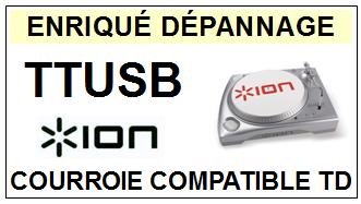 ION<br> TTUSB courroie (flat belt) pour tourne-disques <BR><small>sc 2015-01</small>