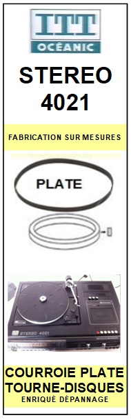 ITT OCEANIC<br> STEREO 4021 courroie (flat belt) pour tourne-disques<small> 2015-10</small>