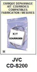 JVC CDS200 CD-S200 <BR>kit 2 courroies pour platine k7 (<b>set belts</b>)<small> 2017-01</small>