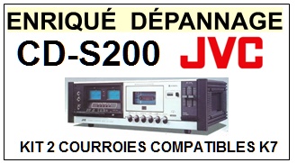JVC CDS200 CD-S200 <BR>kit 2 courroies pour platine k7 (<b>set belts</b>)<small> 2017-01</small>