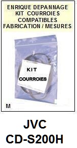 JVC CDS200H CD-S200H <BR>kit 2 courroies pour platine k7 (<b>set belts</b>)<small> 2017-01</small>