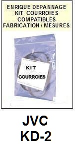 JVC KD2 KD-2 <BR>kit 2 courroies pour platine k7 (<b>set belts</b>)<small> 2017-02</small>