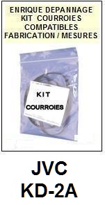 JVC KD2A KD-2A <BR>kit 2 courroies pour platine k7 (<b>set belts</b>)<small> 2017-02</small>