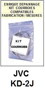 JVC KD2J KD-2J <BR>kit 2 courroies pour platine k7 (<b>set belts</b>)<small> 2017-02</small>