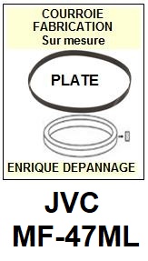 JVC MF47ML MF-47ML <br>Courroie plate d'entrainement tourne-disques (<b>flat belt</b>)<small> 2017 AOUT</small>