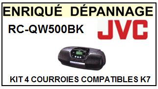 JVC RCQW500BK RC-QW500BK <BR>kit 4 courroies pour platine k7 (<b>set belts</b>)<small> 2017 AOUT</small>