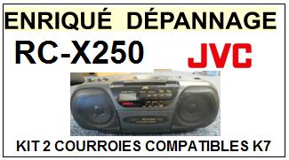 JVC <br>Platine RCX250 RC-X250 kit 2 Courroies (belts) K7 <br><small>a 2014-11</small>
