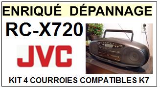 JVC  RCX720  RC-X720  kit 4 Courroies Compatibles Platine K7