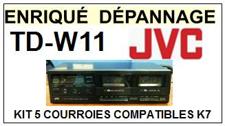 JVC <br>TDW11 TD-W11 kit 5 Courroies (set belts) pour Platine K7 <br><small>a 2015-01</small>