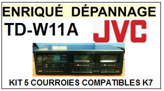 JVC TDW11A TD-W11A <br>kit 5 Courroies pour Platine K7 (set belts)<small> 2015-12</small>