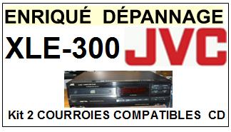 JVC<br> XLE300 XLE-300 kit 2 Courroies (set belts) pour platine CD<br><small>a 2015-04</small>