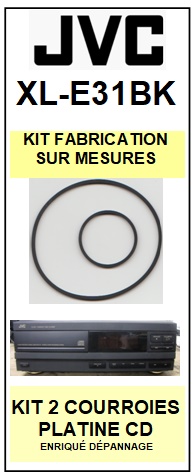 JVC XLE31BK XL-E31BK <BR>kit 2 Courroies pour platine cd (<b>set belts</b>)<small> 2017 OCTOBRE</small>