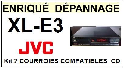 JVC XLE3 XL-E3 <BR>kit 2 Courroies pour platine cd (<b>set belts</b>)<small> 2016-03</small>