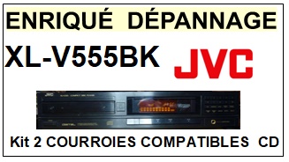 JVC XLV555BK XL-V555BK <BR>kit 2 courroies pour platine k7 (<b>set belts</b>)<small> 2017 JUILLET</small>