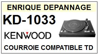 KENWOOD KD1033 KD-1033 <br>Courroie d\'entrainement Tourne-disques (<b>flat belt</b>)<small> 2016-01</small>
