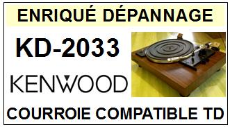 KENWOOD KD2033 KD-2033 <br>Courroie plate d\'entrainement tourne-disques (<b>flat belt</b>)<small> 2016-02</small>