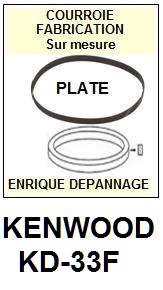 KENWOOD KD33F KD-33F <br>Courroie plate d'entrainement tourne-disques (<b>flat belt</b>)<small> mars-2017</small>