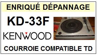 KENWOOD KD33F KD-33F <br>Courroie plate d'entrainement tourne-disques (<b>flat belt</b>)<small> mars-2017</small>