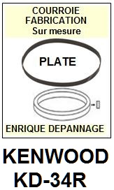 KENWOOD KD34R KD-34R <br>Courroie plate d'entrainement tourne-disques (<b>flat belt</b>)<small> 2017 JUIN</small>